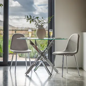 Gleamsteel Round Glass Dining Table